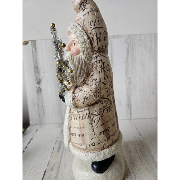 Shabby chic Santa tree glitter unique large Xmas decor 17" Tinsel tree - Picture 3 of 9